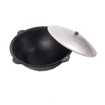 Чугунный казан с алюминиевой крышкой 8 л. плоское дно (вид b)